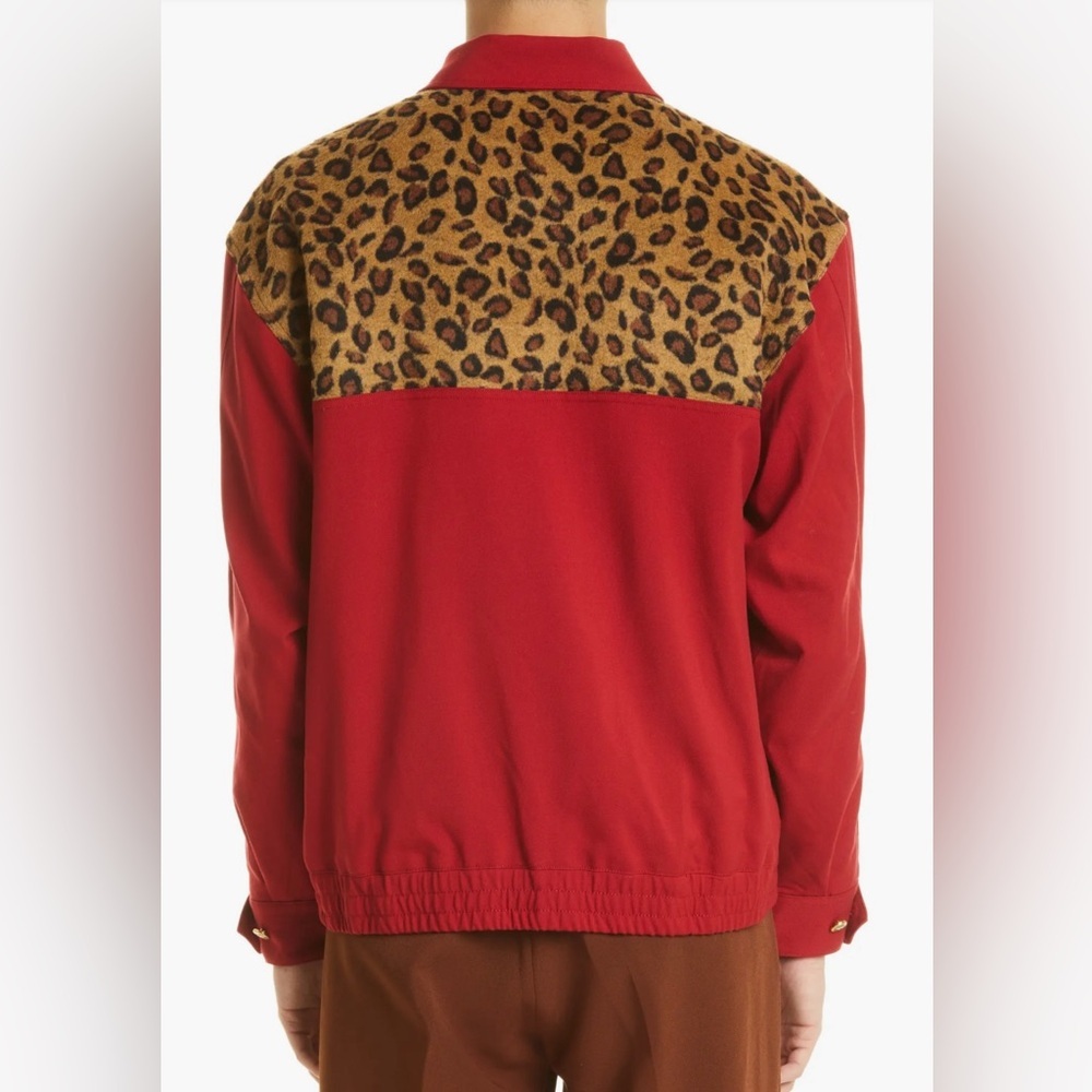 Bogey Boys mens Animal Spot  Cheetah Zip Jacket in Cheetah/Red Size Large - Picture 4 of 10